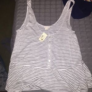 Black and white stripped Areo tank top